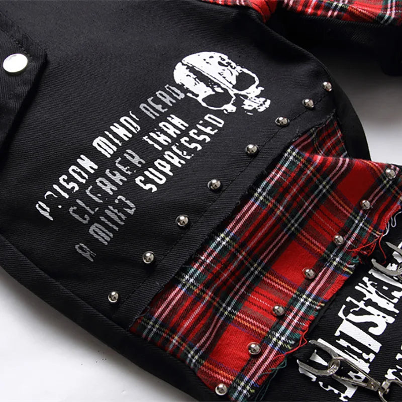 Classic punk - black jeans with patches and prints