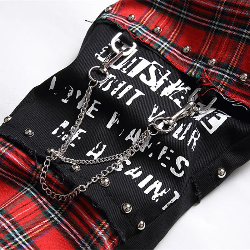 Classic punk - black jeans with patches and prints