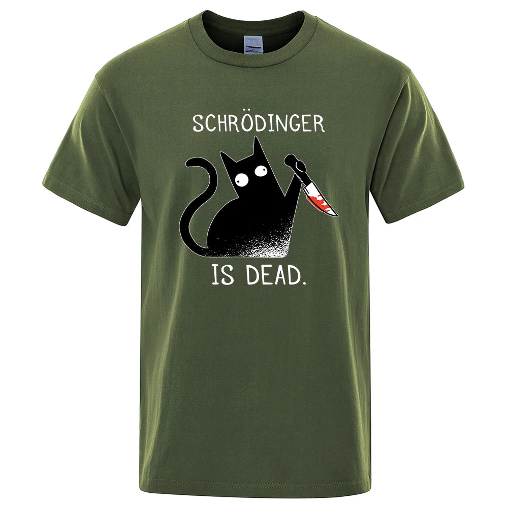 SCHRODINGER IS DEAD BLACK CAT T-SHIRT