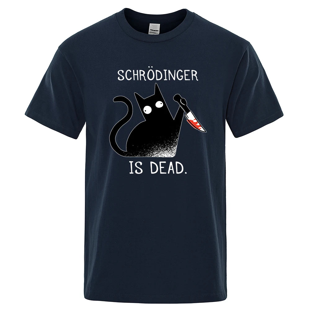 SCHRODINGER IS DEAD BLACK CAT T-SHIRT