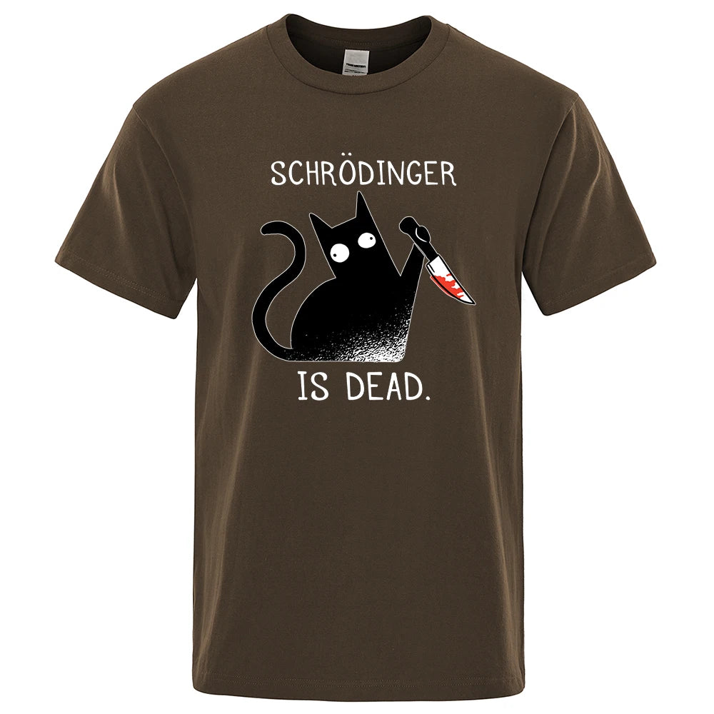 SCHRODINGER IS DEAD BLACK CAT T-SHIRT