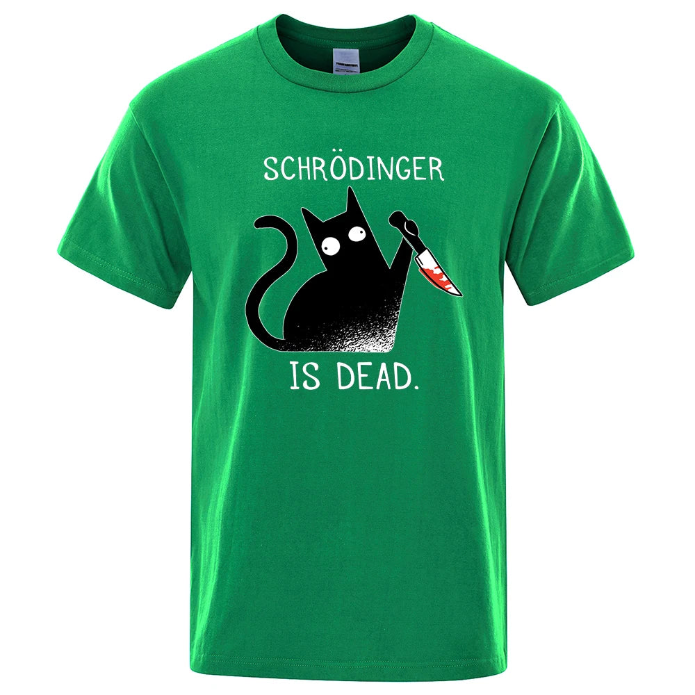 SCHRODINGER IS DEAD BLACK CAT T-SHIRT