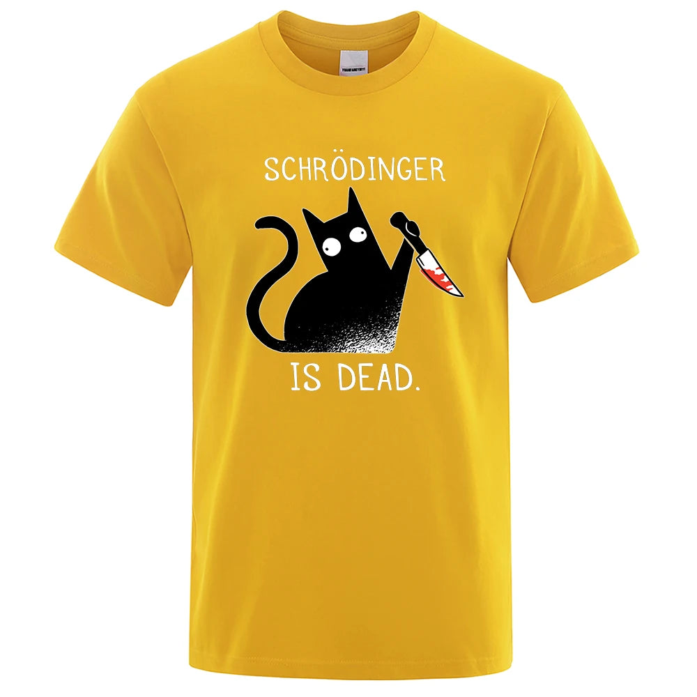 SCHRODINGER IS DEAD BLACK CAT T-SHIRT