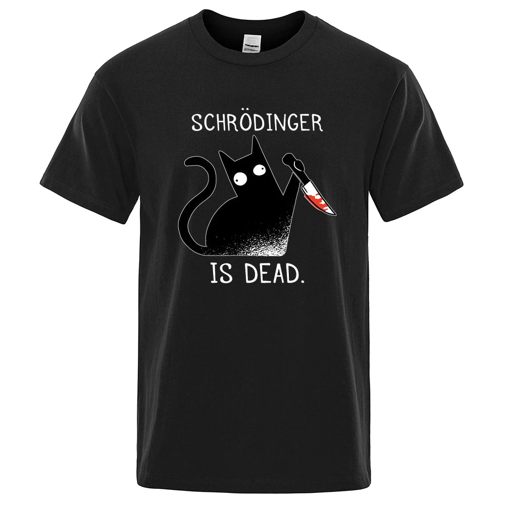SCHRODINGER IS DEAD BLACK CAT T-SHIRT