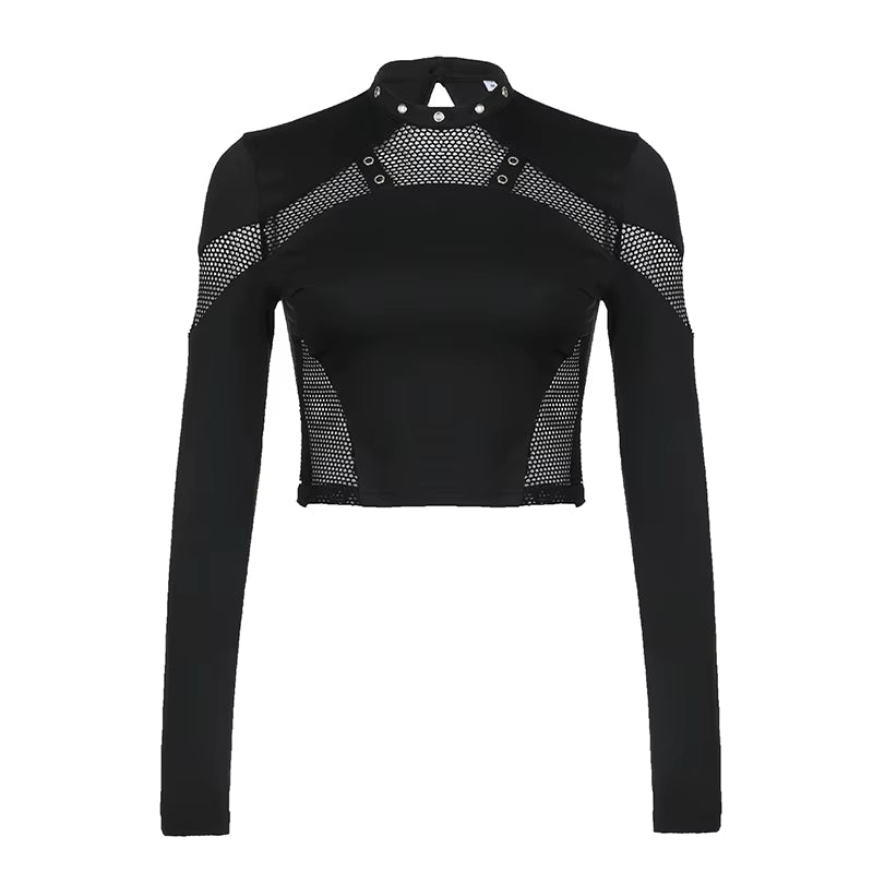 Dance in the dark - Long sleeve shirt with mesh design
