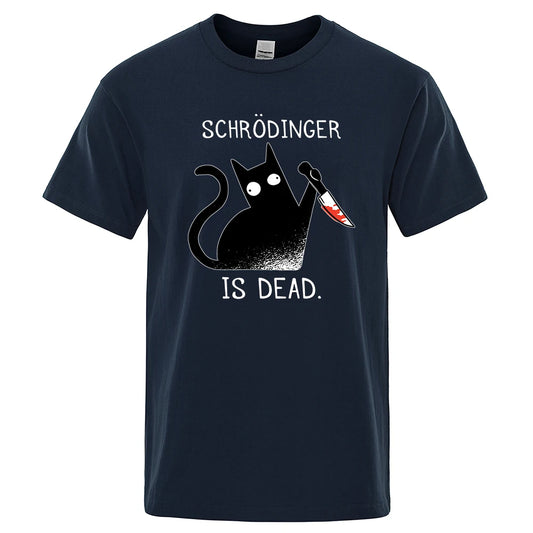 SCHRODINGER IS DEAD BLACK CAT T-SHIRT