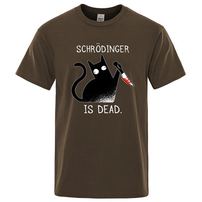 SCHRODINGER IS DEAD BLACK CAT T-SHIRT