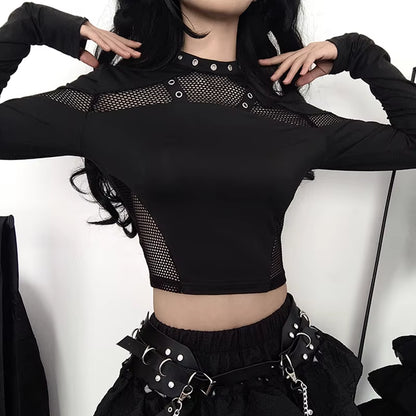 Dance in the dark - Long sleeve shirt with mesh design